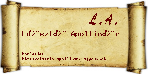 László Apollinár névjegykártya